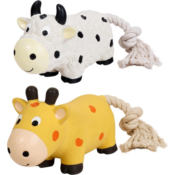 Cartoon Squeaky Dog Chew Cow Toy